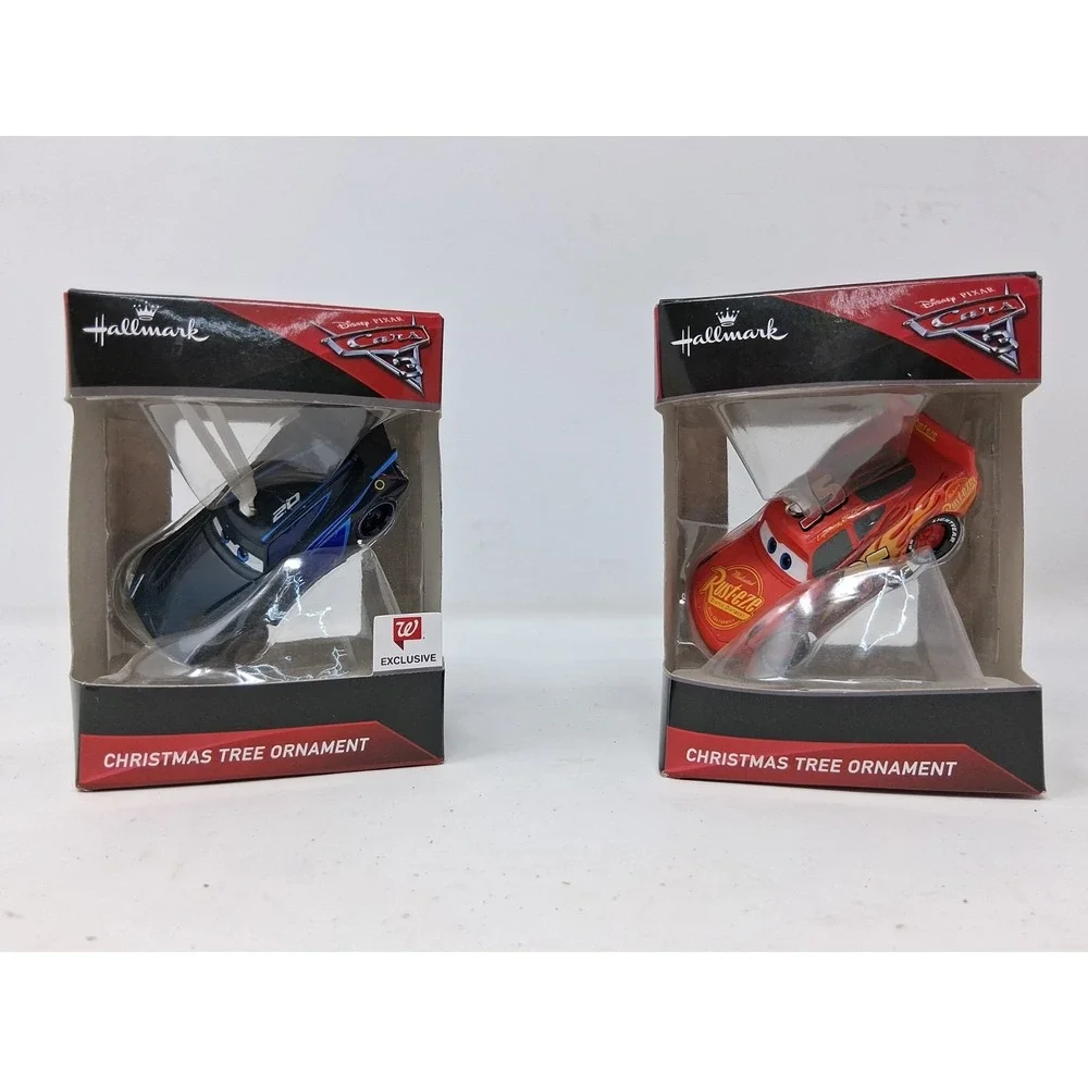 Disney Pixar Cars 3 Jackson Storm #20 Plus Lightning McQueen #95 Ornament Lot. W